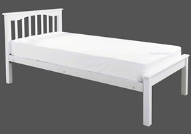 Sandra White Wooden Bed Frame With Low Footend - 3ft Single