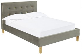 Signature Camden Grey Fabric Bed Frame - Coloured Buttons - 4ft6 Double