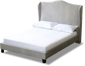 Signature Chateaux Bed Frame - Silver Velvet Fabric - Double