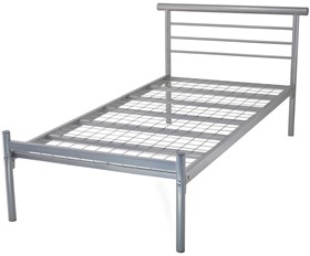 Silver Metal Clien Contract Bed Frame - Tubular Design | 2ft6 Small Single