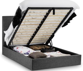 Slate Grey Fabric Sorrelta Ottoman Bed - Lift Up Storage Bed - 5ft Kingsize