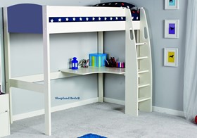 Stompa Uno S Blue Highsleeper Loft Bed And Corner Desk
