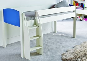 Stompa Uno S White And Blue Wooden Midsleeper Bed