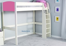 Stompa Uno S White And Pink Wooden Highsleeper Bed