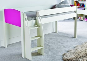 Stompa Uno S White And Pink Wooden Midsleeper Bed