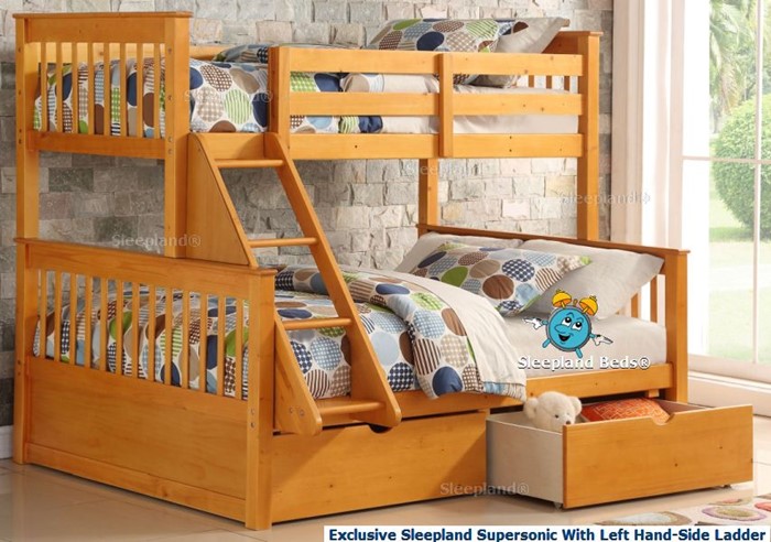 Supersonic Triple Bunk Bed Drawers, Bunk Bed Bottom Double