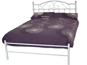 Sussex White Metal 5ft Kingsize Bed Frame | White Glossy Metal