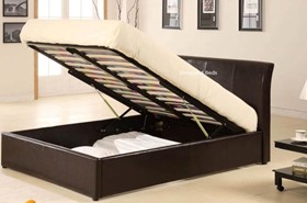Texas Ottoman Storage Bed - Kingsize | Brown - Black Texas Ottoman Bed