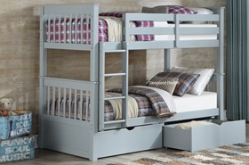 Thomas Grey Wooden Bunk Beds With Storage Drawers