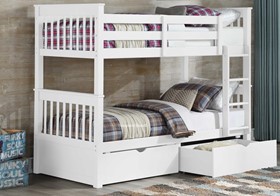 Thomas White Wooden Bunk Beds With Drawers