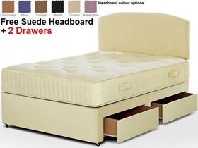 Titan 3ft Single Firm Divan Bed - FREE Headboard And 2 Drawers