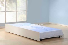 Trundle Beds - White Wooden Under Bed Trundle And Mattress