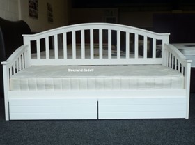 White Daybed With Drawers - 3ft White Wood Daybed With Storage Drawers