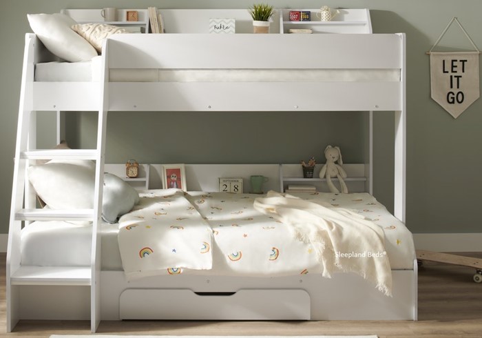 White Marion Triple Bunk Bed - Sleepland Beds