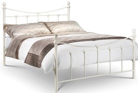 White Metal Ribenca Curved Bed Frame - 5ft Kingsize