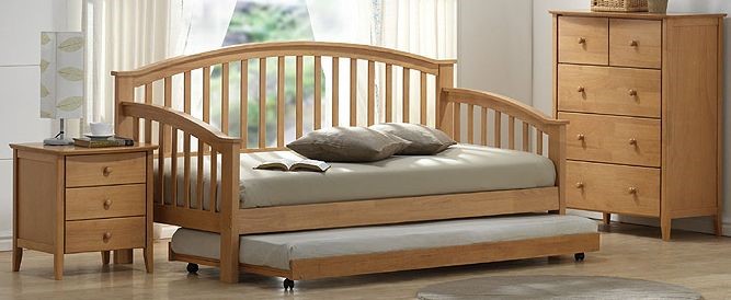 Maple Wooden Day Bed With Trundle, Trundle Sofa Bed Uk