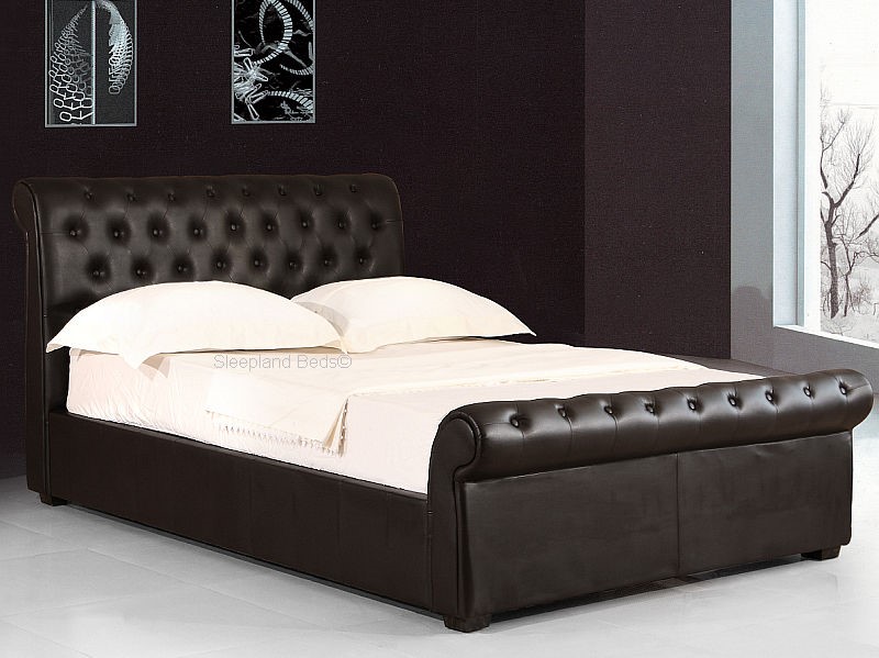 Luxury Brown Chesterfield Ottoman Bed The Carrington 4ft6 Double