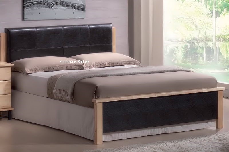 Faux Leather Bed Frame 5ft Kingsize, Faux Wood Bed Frame