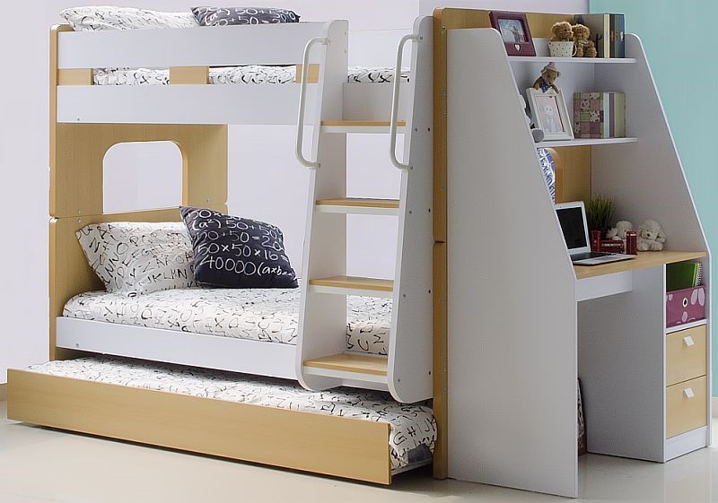 Bunk Beds With Desk Bunks, Bed With Desk Attached