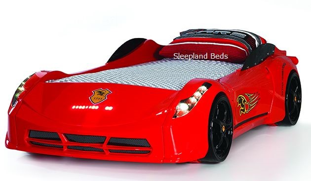 Ferrari Red Car Bed Sound Lights Spoiler