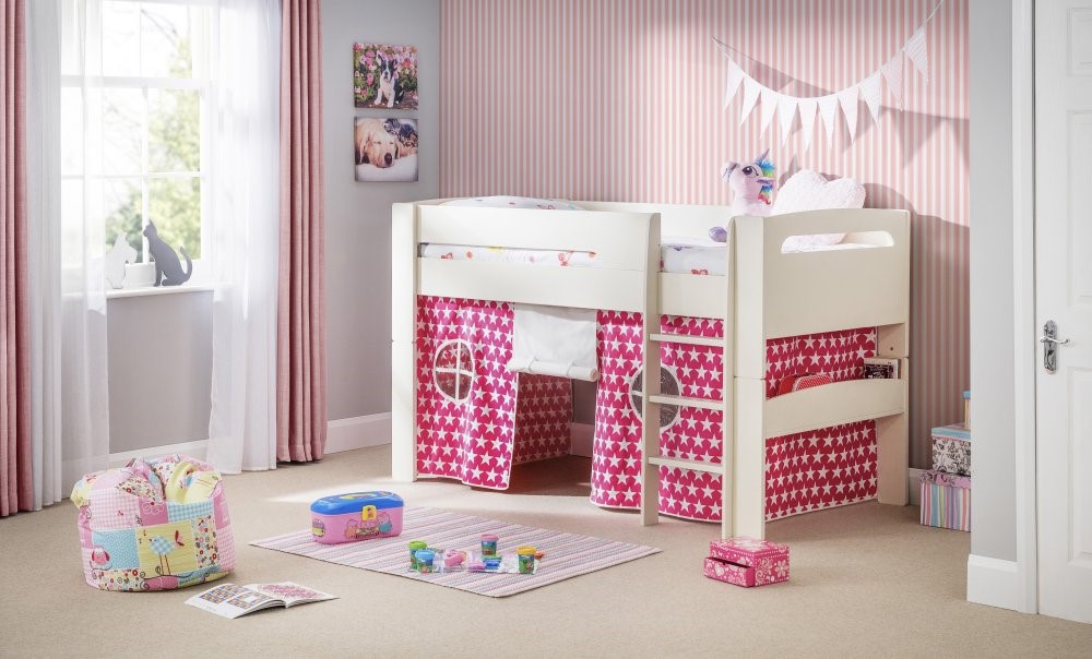 Pink Tent Mid Sleeper Cabin Bed
