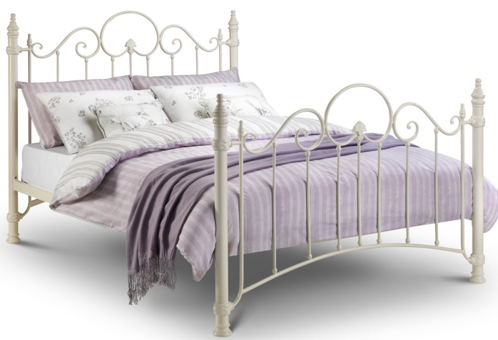 White Metal Bed Frame Victorian, Tall Single Bed Frame