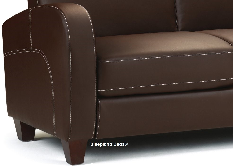 Brown Rivio Sofabed Double Foam, 2 Seater Dark Brown Leather Sofa Bed