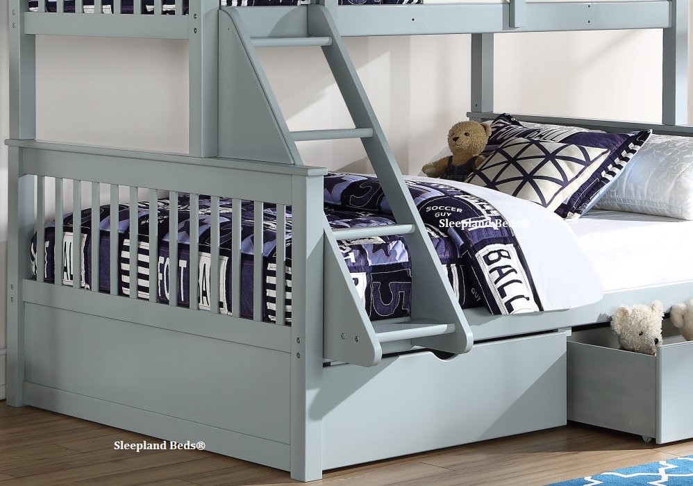 Super Sonic grey painted triple bunk beds suitable for adults