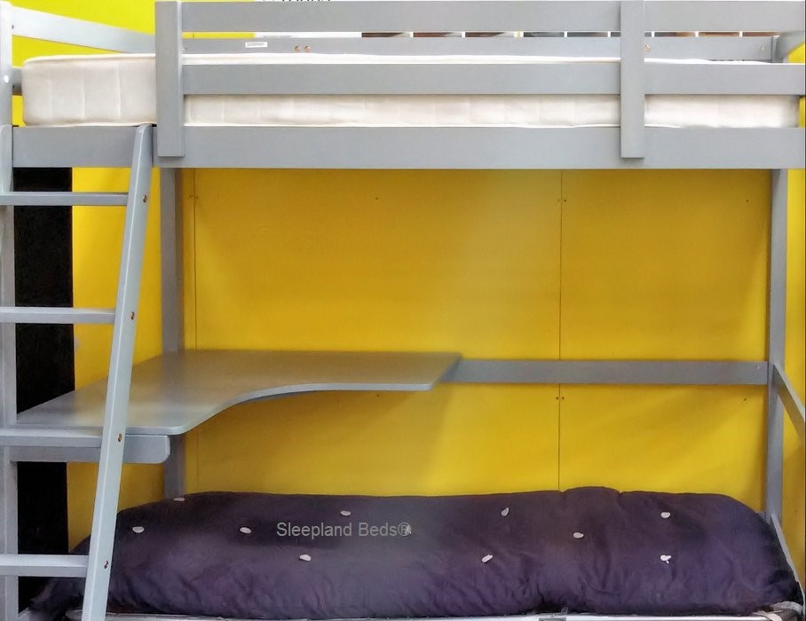 Pluto Study Bunk Bed With Desk And, Bunk Bed With Desk Under It