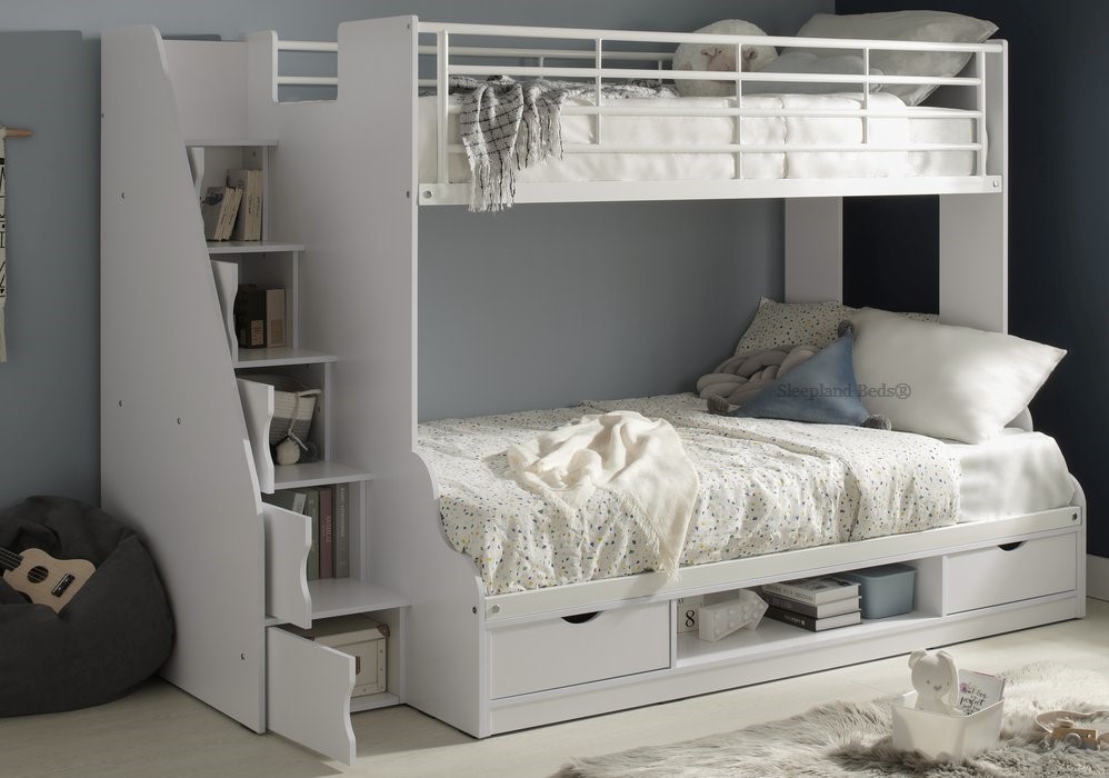 Small Double Bed Bunk Beds With Storage Stairs