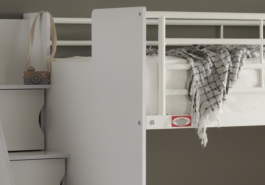 White Cameo Deluxe Dynamo Bunk Bed With Storage And Trundle