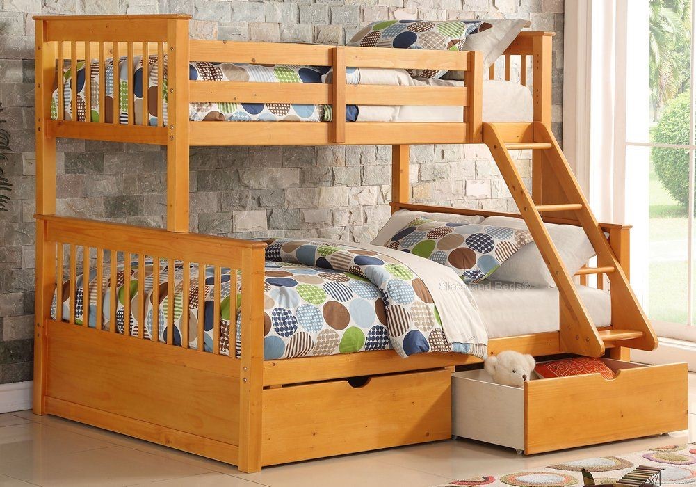 Pine Triple Wooden Bunk Bed