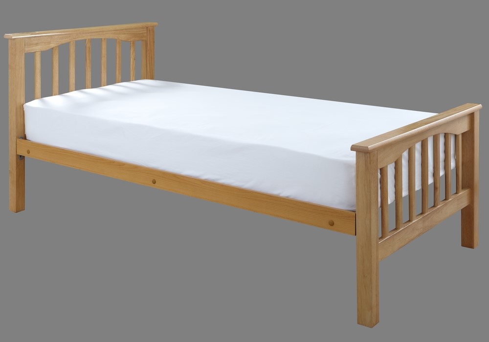 Sandra Wooden High Footend Bed Frame In Beech Sleepland Beds