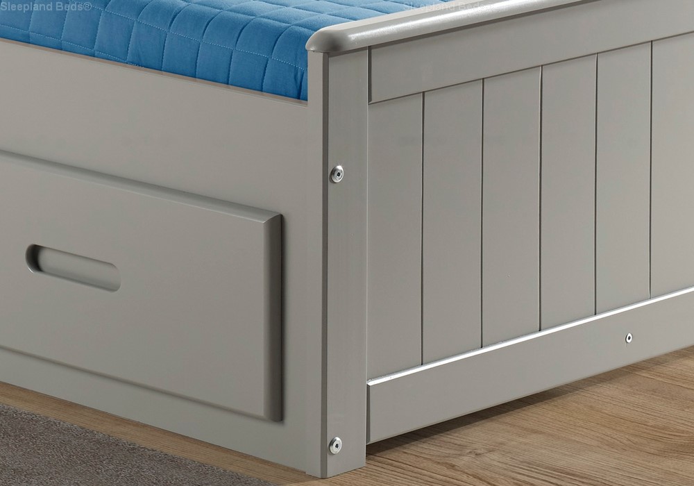 Grey Single Mission Maximus Bed Frame With Storage Drawers