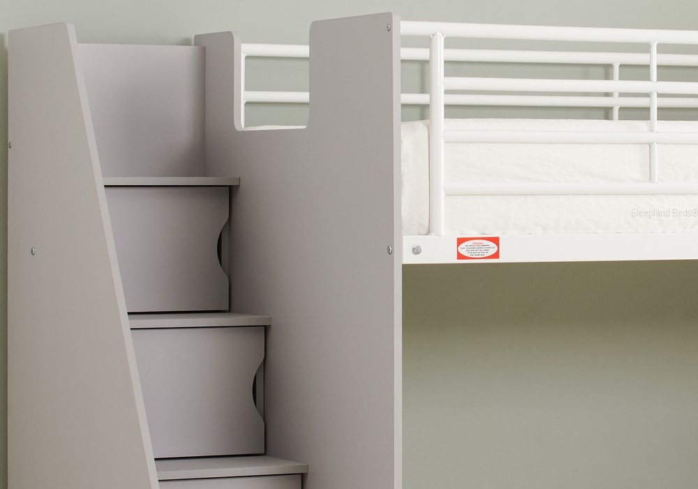 Grey Storage Cupboards Within Bunk Bed