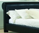 Black Faux Leather Sleigh Bed