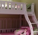 Solid Wood White Double Bunk Bed