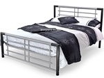 Double Black And Silver Metal Bed Frame