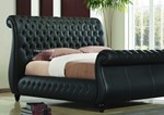 Luxury Black Leather Swan Bed Frame