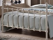 Single Metal Bed Frame With Shell Accents
