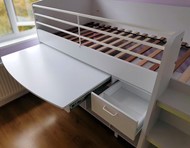 White Childrens Cabin Bed With Storage