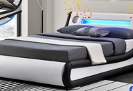 Black and white leather bed with sound and lights