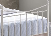 Double Ivory Gloss Metal Bed Frame