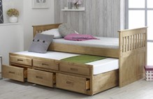 Pine captain guest bed with drawers