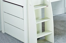 Stompa white mid sleeper beds with chest
