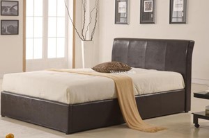 Brown Single Ottoman Bed