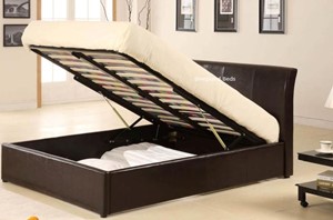 4ft Leather Ottoman Bed